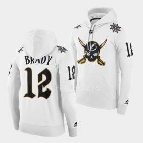 Tom Brady Tampa Bay Lightning 2023 Gasparilla Night White Skull Logo Hoodie